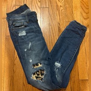 Judy Blue Distressed Leopard Jeans